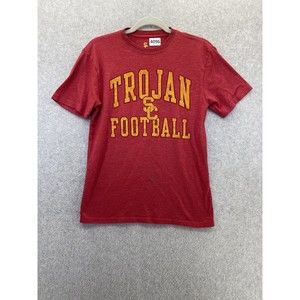 USC Trojans Football NCAA Adults T Shirt Short Sleeve Red Size Small Cotton